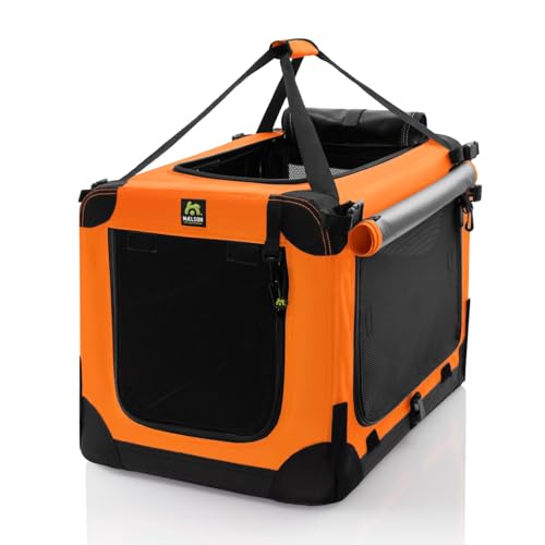 Maelson Soft Kennel Neon Orange 72 cm + Lounge Mat - Transportbox mit Matratze für Hunde