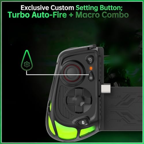 Mando para juegos móvil tipo C con joysticks de efecto Hall antidrift 7