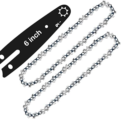 6 Inch Chainsaw Chain Replacement, Zeeksaw 6-Inch Replacement Chain Saw Chain, Guide Saw Chain for All 6-inch Mini Chainsaws, for 6" Guide Bar, 37 Drive, 1/4" Low Profile, 043" Gauge (Only 2*Chains)