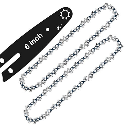 6 Inch Chainsaw Chain Replacement, Zeeksaw 6-Inch Replacement Chain Saw Chain, Guide Saw Chain For All 6-Inch Mini Chainsaws, For 6" Guide Bar, 37 Drive, 1/4" Low Profile, 043" Gauge (Only 2*Chains) #TOP8