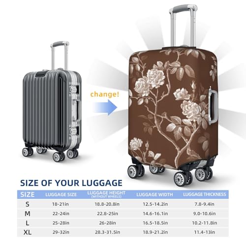 Elegant Rose Bush With Leaves Elastic Travel Luggage Covers Dustproof Scratch-Resistant Suitcase Protector Fit 22-24 Inch4