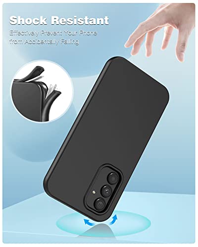 Fntcase For Samsung Galaxy A54 5G Case: Shockproof Protective Silicone Phone Cases - Slim Full Protection Cell Phones Cover With Screen Protector - Dual Layer Rugged Cell Covers Black #TOP5