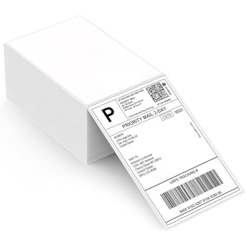 MUNBYN Thermal Direct Shipping Label (Pack of 500 4x6 Per Fanfold Labels) - Commercial Grade