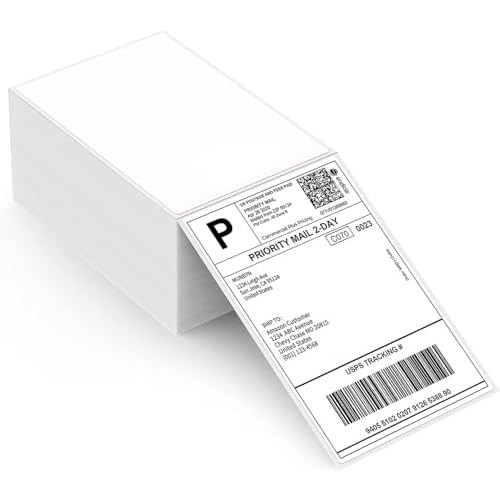 MUNBYN Thermal Direct Shipping Label (Pack of 500 4x6 Per Fanfold Labels)…