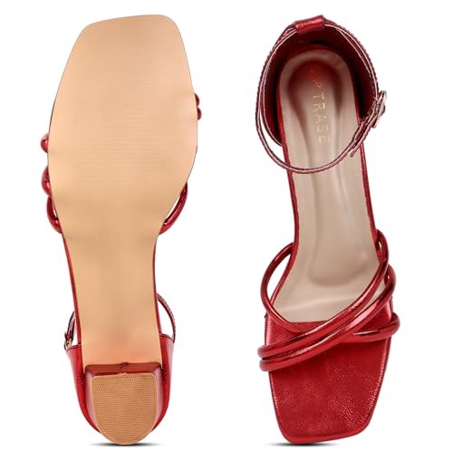 Image of TRASE Stylish And Fancy Block Heels With Adjustable Buckle For Women And Girls - Women Footwear - Heel Sandals For Girls