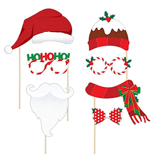 Lucleag Christmas Photo Booth Props Set, 38 Pcs Christmas Photo Props For Christmas Party Decoration, Assorted Cute Christmas Photo Booth Prop Kits Party Favors Supplies #TOP4