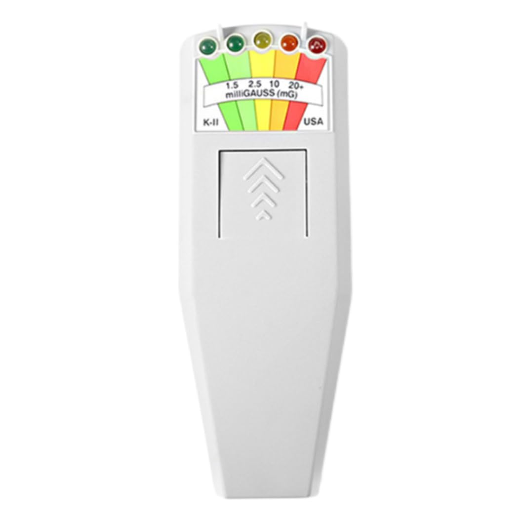5 LED EMF Meter Field Detector Hunting Paranormal Equipment Tester Counter Reader Ghost Hunting Tool Electromagnetic Detection Device White Battery Free