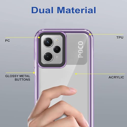 Image of Zapcase Back Case Cover for Poco X5 Pro 5G | Compatible for Poco X5 Pro 5G Back Cover | Case Cover with Camera Protection | (TPU + PC | Translucent Purple)