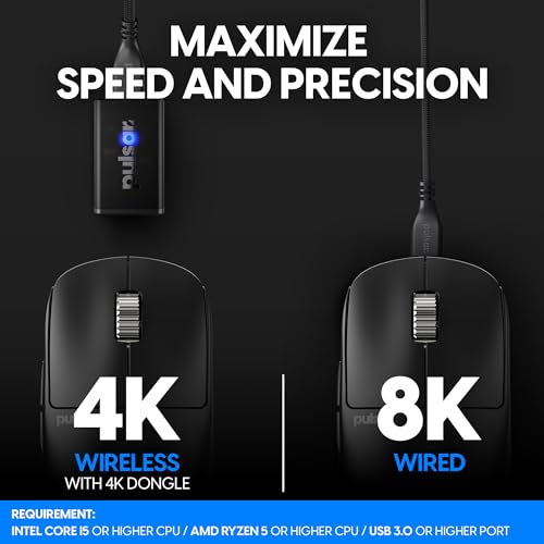 Pulsar Gaming Gears - X2H eS Wireless Gaming Mouse, Symmetrical, Optical Switch, OLED Display, Driverless, PAW3395 Sensor, 100H Battery, 4K dongle Included (Medium, Black) by Pulsar Gaming Gears - Image 3