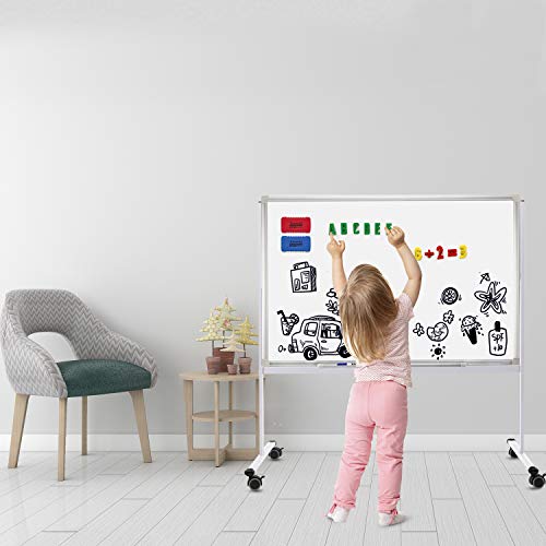 Mobile Whiteboard 36"X24" Magnetic Dry Erase Board With Stand - Adjustable Height Double Side Rolling White Boards On Wheels For Home, Office & School #TOP6