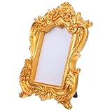 Marco de fotos de estilo europeo: el portafotos de estilo vintage se utiliza para colocar fotos conmemorativas, imágenes, etc., muy práctico, y marco de fotos de resina barroca