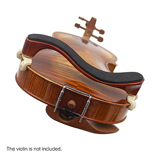 Entemah Violin Shoulder Rest Maple Wood for 3/4 4/4 Violin Fiddle with Cleaning Cloth