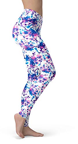 Image of sissycos Women's 80s Leggings Neon Artistic Splash Printed Buttery Soft Stretchy Pants
