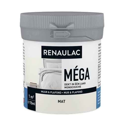 Testeur Peinture Murale Renaulac Mega RAL9016 Mat 75ml Cover