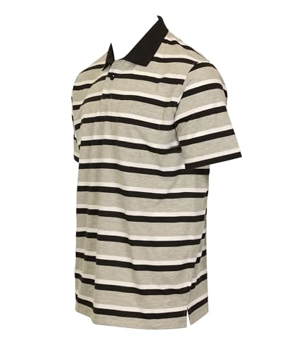 Gioberti Mens Multiple Stripe Polo Shirt with Pocket4