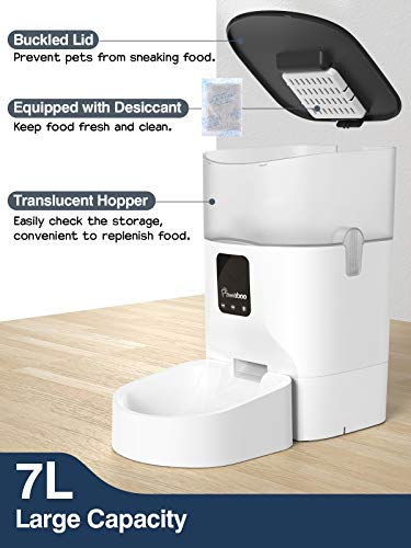 Pawaboo 7L Automatic Cat Feeder, WiFi Enabled, Cat Dog Smart Food Dispenser for Dry Food, APP Control for 10 Meals Daily… - Image 4