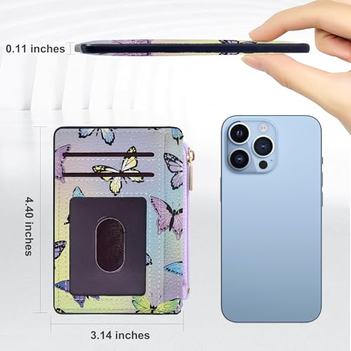 Image of Tipmile Womens Credit Card Holder Wallet, Small Slim RFID Blocking Sleeve | Mini Tiny Cute ID Case, Minimalist Zipper Pocket Wallet, Thin Coin Purse, Mothers Gift