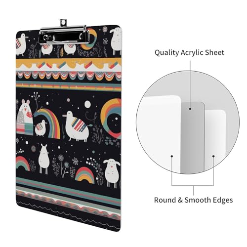Porte-bloc acrylique imprimé Noël format A4 rigide et portable - 2