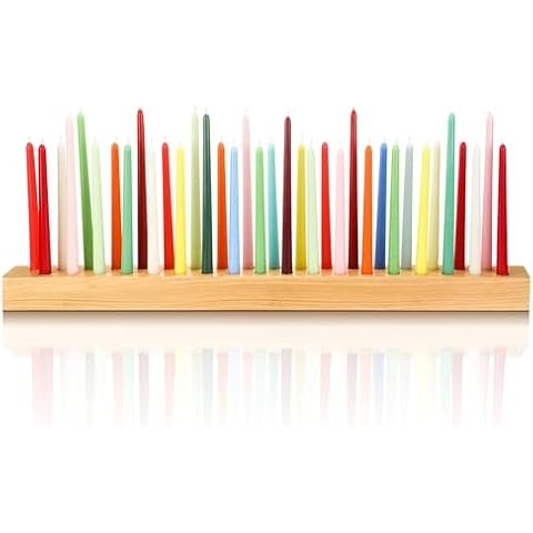 Yoande Wood Taper Candle Holders for Table Centerpiece Giant Wooden Birthday Party Candlestick Farmhouse Candle Holders Decorations for Wedding Anniversary Desktop (Natural Wood Color,36in) Cover