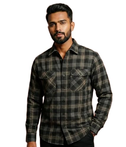 Image of RuggedNap Checked Cotton Shirt for Men | Premium Casual Plaid Shirt, Soft Breathable Everyday Wear