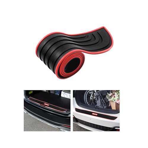 Car Rear Bumper Protector Guard,Rubber Car Rear Bumper Guard with Strong Adhesive for Protecting Trunk,Universal C-ar Accessories Exterior (Red/Sport)