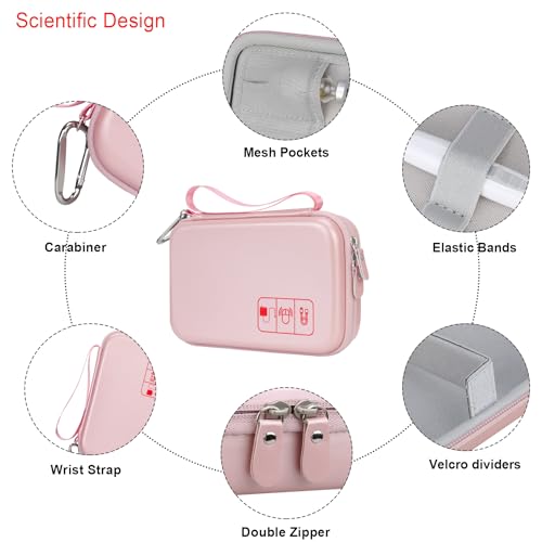 Image of Elonbo Diabetic Supplies Travel Case for Glucose Meter Diabetes Testing Kit | Portable Diabetes Testing Kit Storage Organizer Bag, Glucose Meter Insulin Pen Carrying Case for Test Strips Lancets, Gold