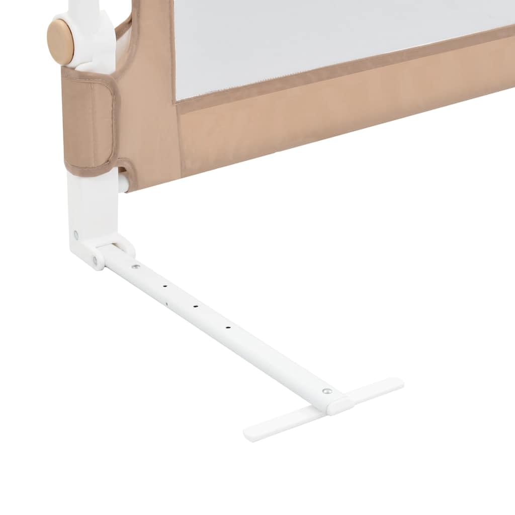 Kleinkind-Bettschutzgitter Taupe klappbar 102x42 cm aus Polyester, höhenverstellbar mit atmungsaktivem Netzgewebe für Kinderbett und Elternbett, ideal als Rausfallschutz und Absturzsicherung