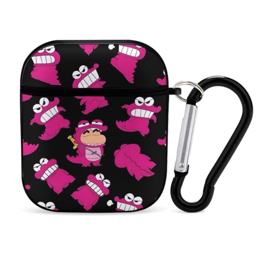 しんちゃん AirPods1/2ケース 保護ケース 収納ケース カバー カラビナ付き キズ防止 紛失防止 エアーポッズ ワイヤレス アクセサリー防水 キャラクター 人気 かわいい 雑貨 便利 第1世代と第2世代のAirPods 極上 雑貨
