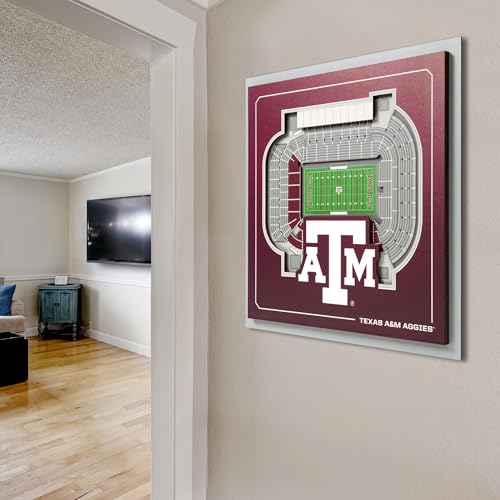 Image of YouTheFan Officially-licensed NCAA Stadium Series 3D Wall Art - multi-layer team stadium replica, detailed sports fan gift, indoor decor
