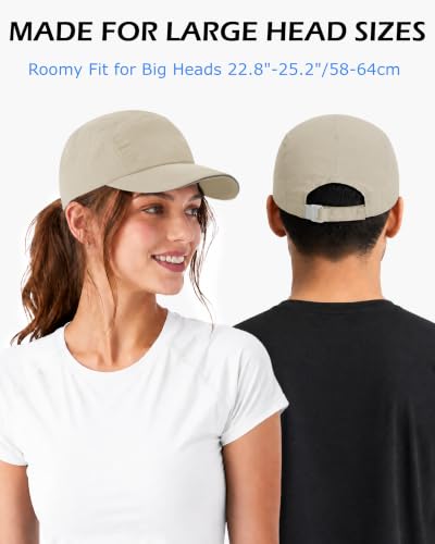 Image of Zylioo XL XXL Baseball Cap for Big Heads, Quick Dry Reflective Hat | Perforated Panels And Elastic Strap Add Breathable Comfort For Running, Golf, Walking, Travel, And Summer Wear