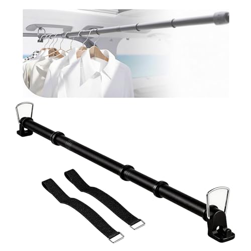 Heavy Duty Car Clothes Hanger Bar - Telescopic Clothes Rack from 30 to 63 Inches, 120lbs Max Load...