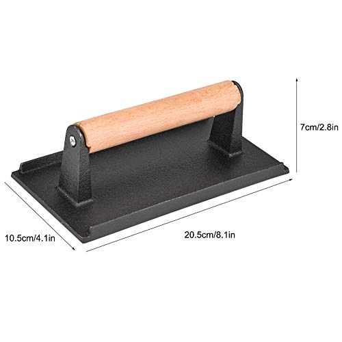 Fleischpresse, Burgerpresse, Steakgewicht Holzgriff Speckgrill, Hamburgerpresse, Pro für Grills, Grillplatten und Flattops Burger Grillgewicht mit Holzgriff