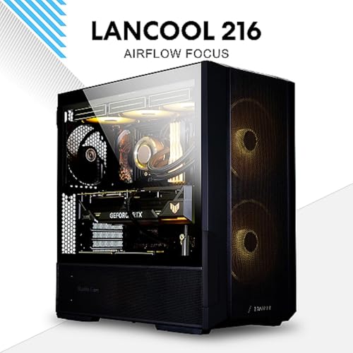 LIAN LI LANCOOL 216 E-ATX PC Case, Airflow Focus RGB Gaming Computer Case with All-Around Mesh Panels, 2x160mm & 1x140mm PWM Fans Pre-Installed and