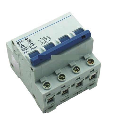Disjoncteur 4P 10A 415V MCB Courbe C Commutateur Triphasé Coffret