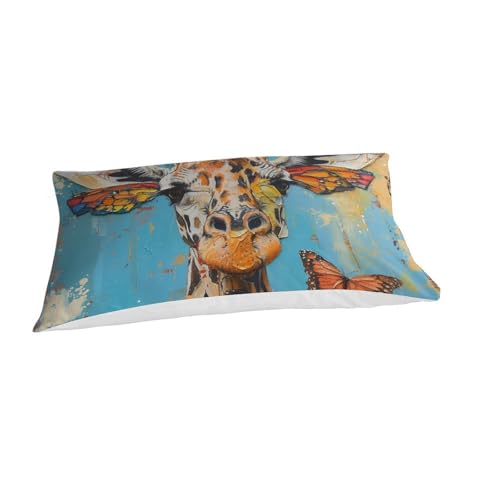 Housse de couette girafe 3D 135x200cm en microfibre douce - 3