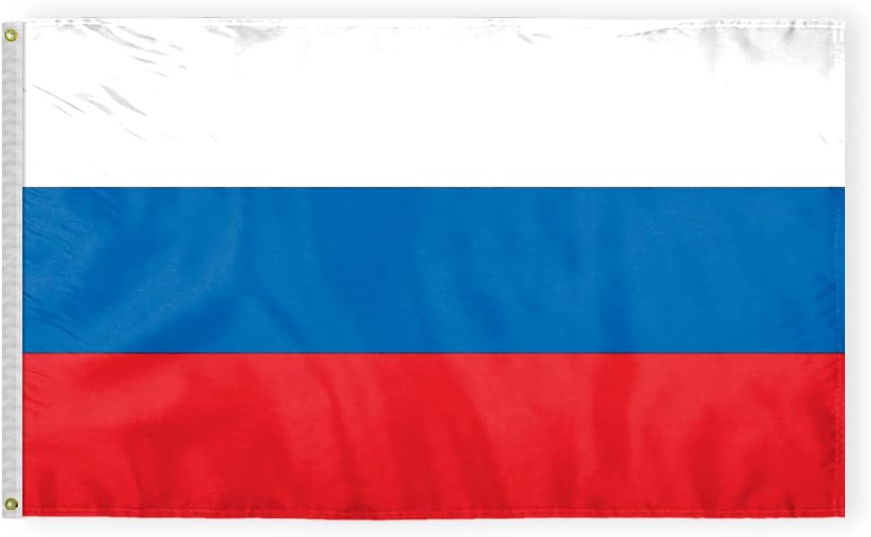 AGAS 2 x 3 Feet Russia Flag Heavyweight Nylon Brass Grommets Stitched Edges Fade Resistant & Vivid Colors