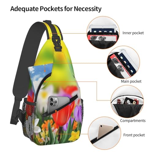 Bolso Cruzado Deportivo Spring Flowers en Negro miniatura 4