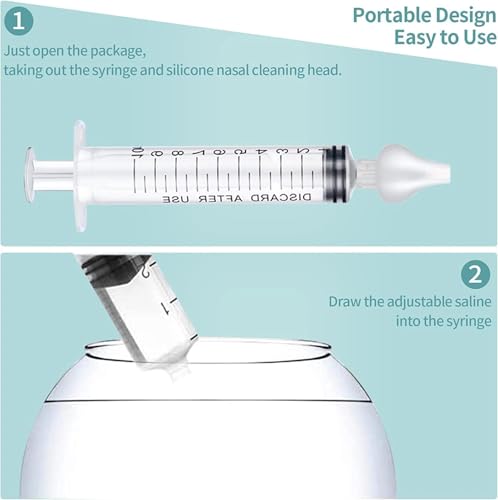 Inralimot Nasal Syringe for Baby - 2PCS - Safe Silicon Baby Nasal Aspirator Qucik Syringe Nose Cleaner Rinsing Tool for Baby/Infant/Kid