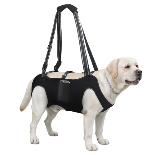 INKNOTE Dog Lift Harness with Pocket Full Body Dog Harness with Adjustable Handle Dog Carrying Sling