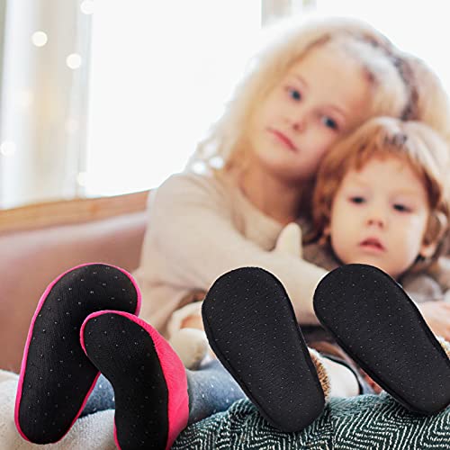 SATINIOR 4 Pairs Kids Non-Slip Slipper Socks Coral Velvet Warm Ankle Socks for Toddlers and Kids4