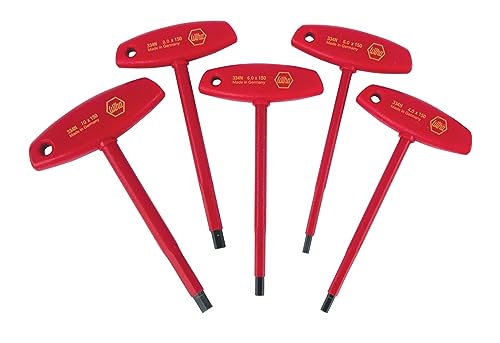 Image of Wiha Tools 33478 Insulated T-Handle Hex Metric Set, 5-Piece | 4.0, 5.0, 6.0, 8.0 and 10.0mm, Multi, One Size