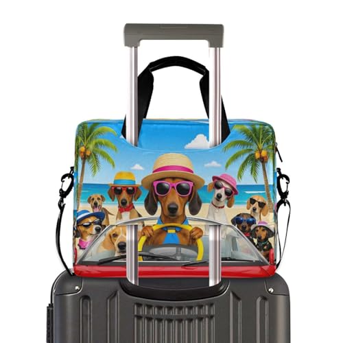 Maletín para laptop con diseño de perro Dachshund para oficina miniatura 3
