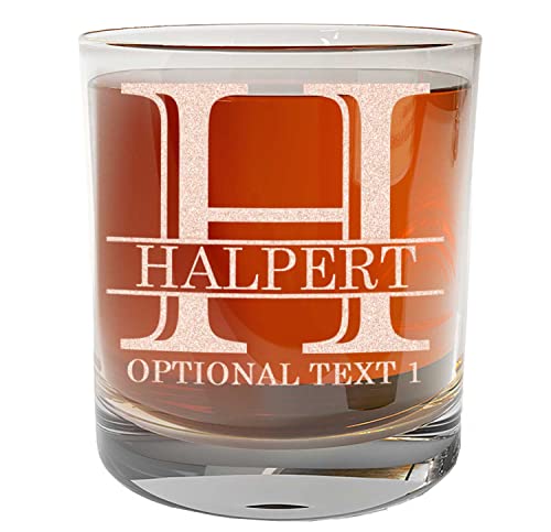 Personalized Etch 11Oz Custom Whiskey Glass, Whiskey Gifts For Men, Bourbon Glass Engraved, Birthday Gifts For Men Dad Husband Groomsmen Gifts, Customized Monogram Gifts, Halpert #TOP1