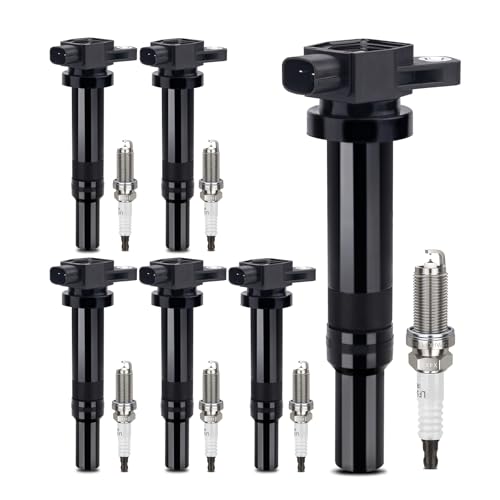Image of UF558 Ignition Coil & 4505 Double Iridium Spark Plug For Hyundai Santa Fe | Kia Optima Magentis Rondo 2.7 V6 Replaces# 273013E400 C1567 GN10441 GN10569 6PCS