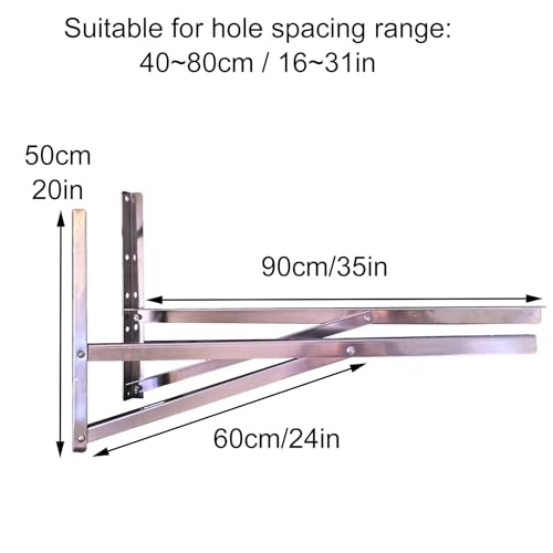 Support climatiseur inox 90x50 cm de qualité supérieure pour unité extérieure
