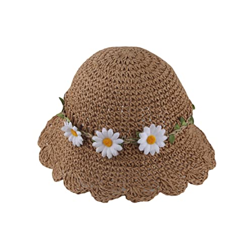 Sun Protection Hat Wide Brim Summer with Simulation Chrysanthemum for Months Lightweight Durable Breathable Beach Accessories for Outdoor Activities