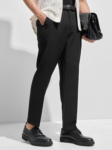 Image of Highlander Men Men Solid Korean Trousers|Relaxed fit|Mid-Rise|Premium Blend|All Day Smart Wear Workwear