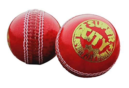 THOR INSTRUMENTS Cricket Leather Ball T20 Over Cricket Ball A Grade Handstitched RED (Set of 6) Rustic Vintage Home Decor Gifts