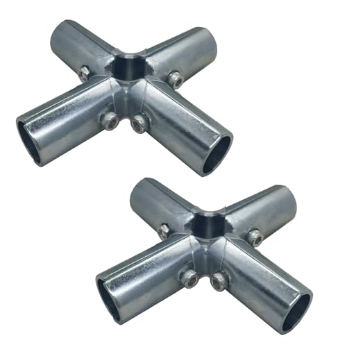 2 abrazaderas de riel de extremo para conductos EMT de 3/4 pulgadas, conector de tubería estructural de 5 vías, accesorios de valla de eslabones de cadena, abrazaderas de riel final de acero