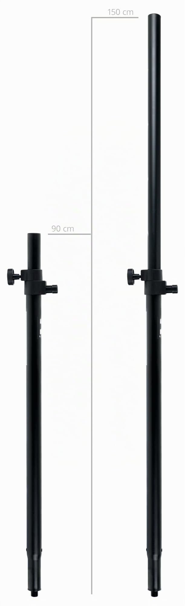 Pronomic Lautsprecherstativ 150cm mit Rundsockel, Teller, Mit M20-Gewinde | Schwerer Rundsockel für Lautsprecher-Distanzrohre, Aus Gusseisen, Durchmesser: 44 cm, Gewicht: 9, 0 kg, Farbe: Schwarz, 3 kg